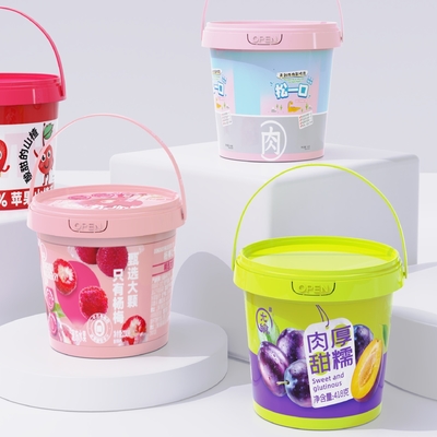 주문 음료용 2kg 식품용 버킷 컨테이너 초콜릿 스프레드 소스 버터 파우더 온라인 제조