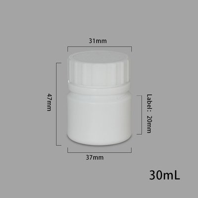 주문 스크루 CAP 뚜?? 30ml HDPE 물질의 플라스틱 흰 약 병을위한 미니 알약 용기 온라인 제조