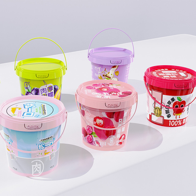 주문 IML 인쇄 요거트 비스키 쿠키용 플라스틱 버킷 애완 동물 식품 저장 용기 300ml-5L 온라인 제조