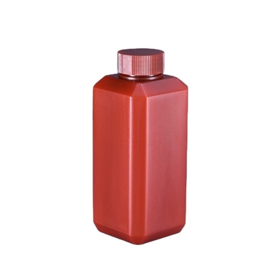 주문 250ml 작은 HDPE 사각형 갈색 반응기 병 산업 화학 액체 온라인 제조