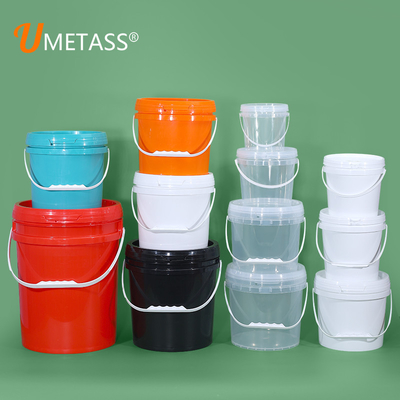 주문 UMETASS 식품 등급 PP 5L 냉동 음료 보관용 둥근 플라스틱 버킷 버킷과 페인트 온라인 제조