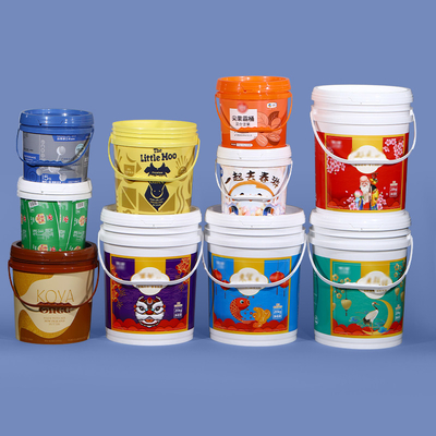 주문 판매 식품 등급 1L-20L 손잡이 밀폐 뚜?? 과 맞춤 로고로 플라스틱 페인트 버킷 온라인 제조