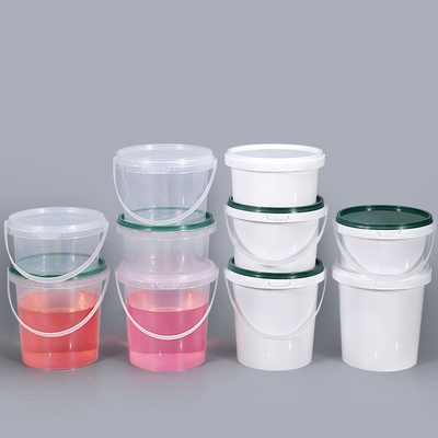 주문 500ml PP 맑은 흰색 식품 가져가기 패키지 아이스크림 쿠키 손잡이 뚜?? 이 있는 작은 플라스틱 버킷 온라인 제조