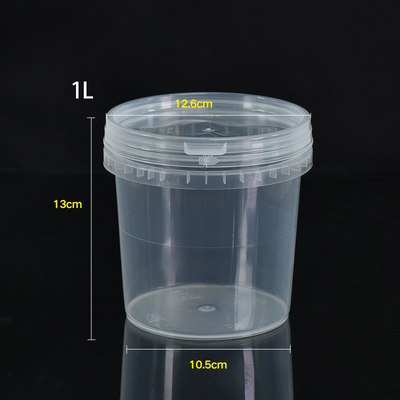 주문 인쇄 실크 스크린 인쇄 1L 100pcs 세트 투명 플라스틱 버킷 음식 저장 온라인 제조