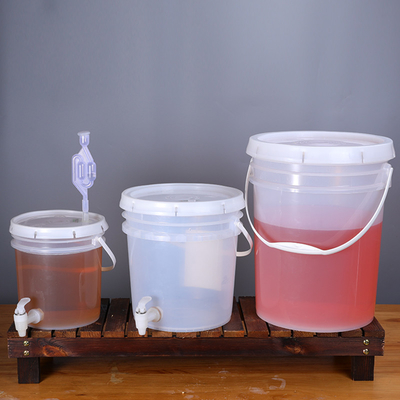 주문 환경 친화적 인 5L 용량 양조장비 와인 배럴 플라스틱 효소 버킷 맥주 버그 탭 온라인 제조