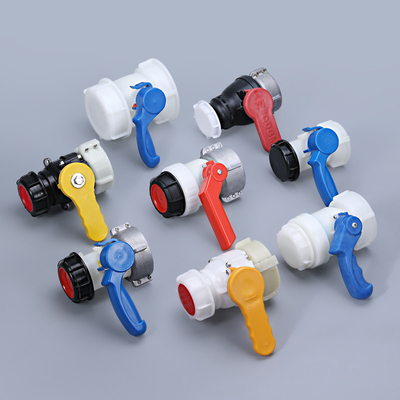주문 IBC 탱크 토트 물 배수 탱크 어댑터 거친 스레드 PP 볼 밸브 DN40 DN50 DN60 온라인 제조