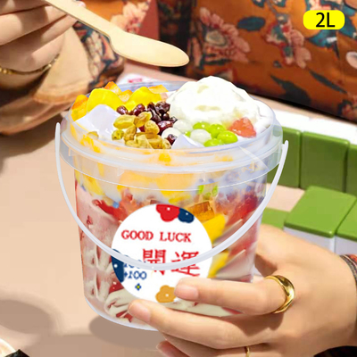 주문 물 버킷 500ml 1L 2L 물용 뚜?? 이 있는 플라스틱 버킷 요거트 쿠키 음식 보관 온라인 제조