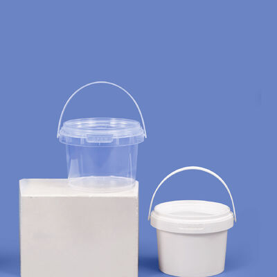 주문 맞춤형 300ml 미니 플라스틱 버킷 투명 라운드 식품 등급 버킷 벌크 사탕 팝콘 쿠키 식품 보관용 뚜껑 손잡이 온라인 제조