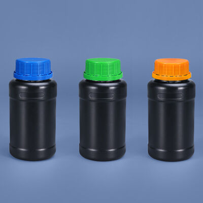 주문 도매 맞춤형 검은색 250ml ~ 1L 플라스틱 HDPE 화학 액체에 대한 빈 둥근 플라스틱 병 온라인 제조