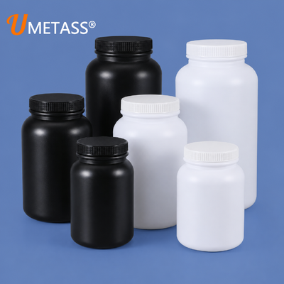 주문 HDPE 광 입구 둥근 플라스틱 병 2L-4L 분말 분말 화학 반응기 및 유기 용매 사용자 지정 로고 온라인 제조