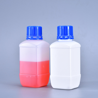 250ml 백색 사각형 재활용 화학 반응기 병 HDPE 플라스틱 실험실 병