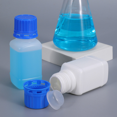 100ml HDPE 평면 실험용 반응기 병 용기 나사 모자
