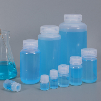 투명/투명/갈색 넓은 입 HDPE/PP 플라스틱 화학 저항 병 실험실용
