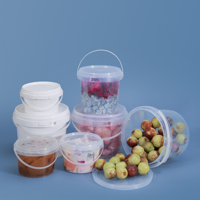 투명 둥근 플라스틱 식품 저장 버킷 용량 280ml/450ml/650ml 식품 등급