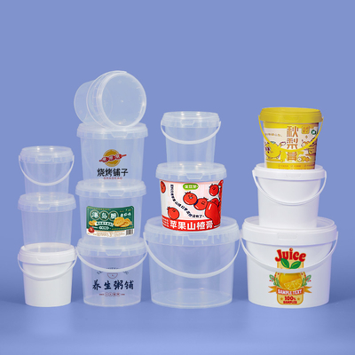 식품 등급 안전 300ML 초콜릿 스프레드 땅콩 버터 소스 쿠키 보관하기 위해 뚜?? 가 있는 플라스틱 버킷