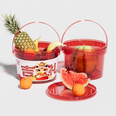가리 300ml 500ml 1L 2L 식품 등급 투명한 과일 버킷과 함께 플라스틱 식품 저장 버킷