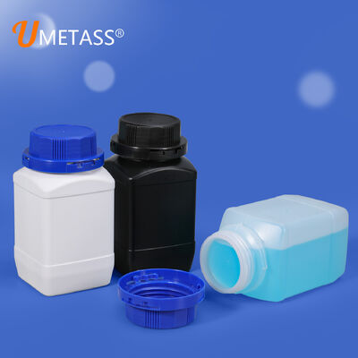 500ml Square Plastic Bottle Screw-cap Wide Neck Bottles for Industrial Lab Reagent Storage
