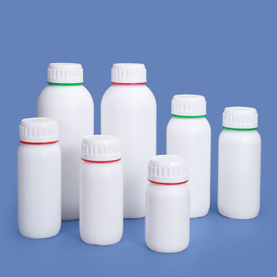Custom 200ml~1L White Plastic Coex Bottle with Red Green Colored Ring Around Cap