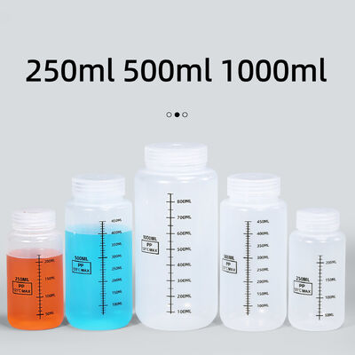 New Design Food Grade PP Clear Plastic Bottle With Scale Line Wide Neck Liquid Container for Chemical